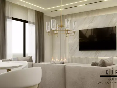 Kitchen Dining Living Room Interior Scene - Sketchup and Lumion 3D model