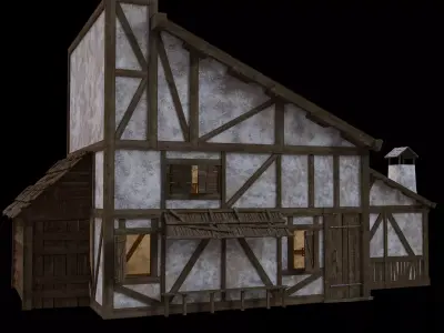 Medieval Cottage Low-poly 3D model purchase