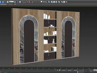 Wood Marble Shelf 2 3D model