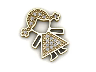 Little girl pendent 3D print model