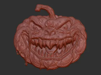 hallowen scary pumpkin face 3D print model