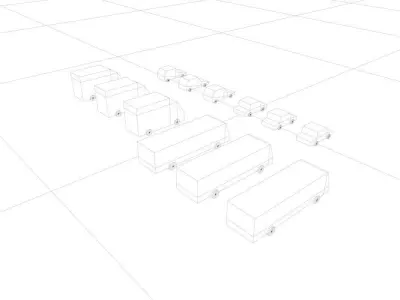 Cartoon Low Poly City Cars model 3D model