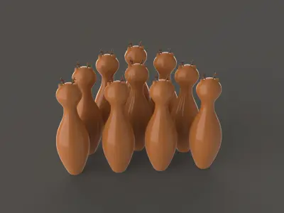 Cartoon Deer Bowling And Ball Bowling  Low-poly 3D model