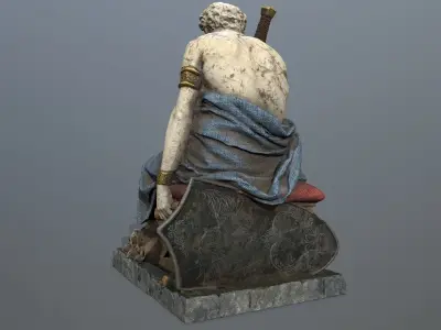 man statue Low-poly 3D model