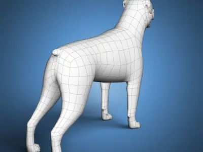 Rottweiler Dog Base Mesh  Low-poly 3D model