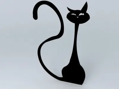 Wood cat wall decor Free 3D model