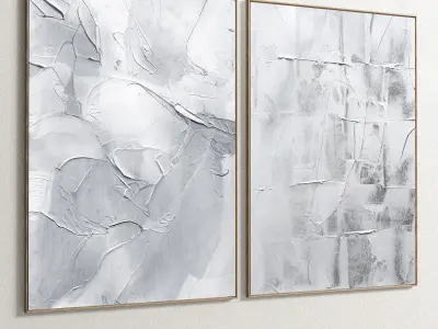 Plaster Two Photo Frame 138 Low-poly 3D model