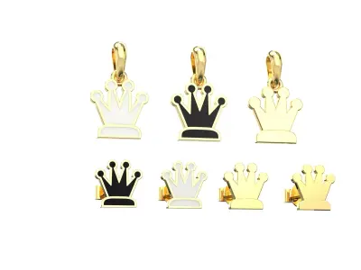 Queen pendant and earrings chess set  3D print model