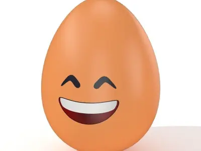 Egg Cracked Emoji N004 Low-poly 3D model