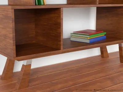 Bookshelf - 2k Textures 3D model