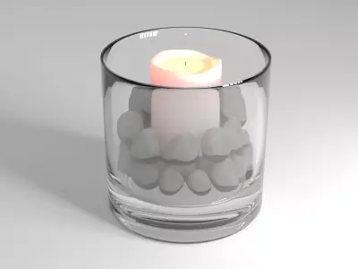 Decorative candle 3D model