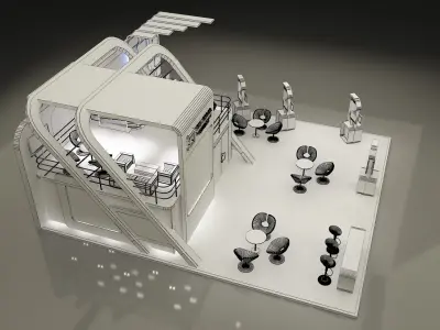 Booth Exhibition Stand a305 3D model