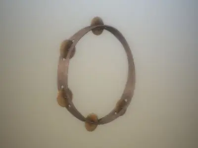 Low Poly Tambourine PBR metal ring Low-poly 3D model