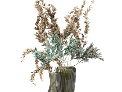 Flowers in vases 3D Model Collection