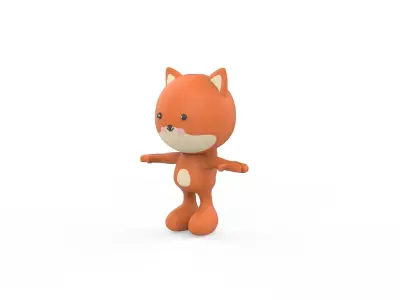 Character006 Fox Animal Low-poly 3D model