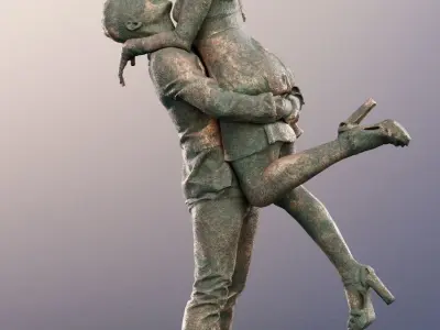 Sheona Tony 10629-02 - Loving Couple Statue Low-poly 3D model