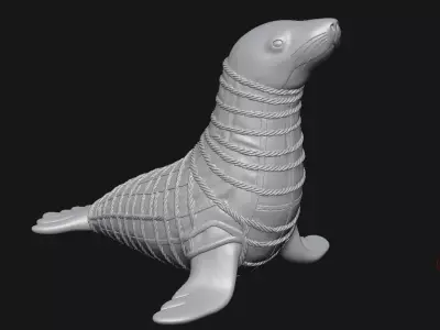 Seal sculpture 3D print model