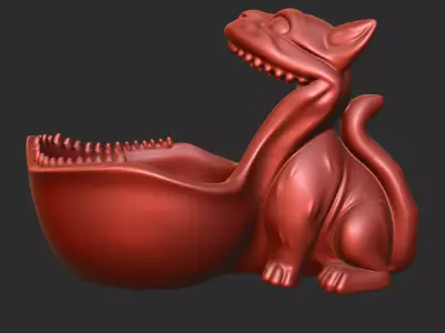 Big Mouthed Cat Key Bowl 3D print model