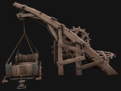 Medieval Lift Elevator Low-poly 3D model