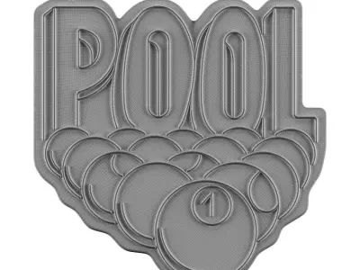 Billiard Pool Neon Sign 3D model