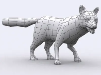 3DRT - Fox Low-poly 3D model