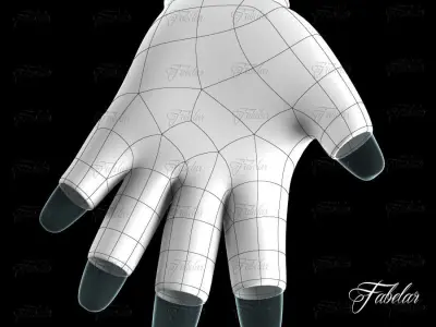 Weight lifting gloves 2 Low-poly 3D model