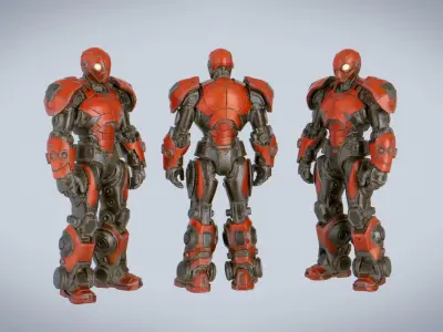 Cyborg 3D Model Fully Rigged Animated Low-poly 3D model