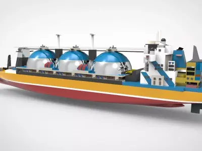 LNG Carrier tangker ship 3D model