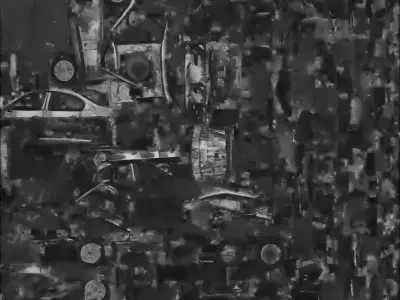 Scorched Luxury Sedan 3D Model Urban Wreckage Prop Low-poly 3D model