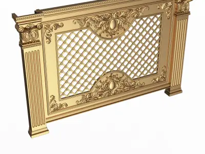 Radiator Cover Decorative Screening Grille Panel 08 Low-poly 3D model
