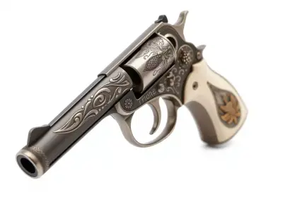 Ornate Revolver model pack Low-poly 3D model