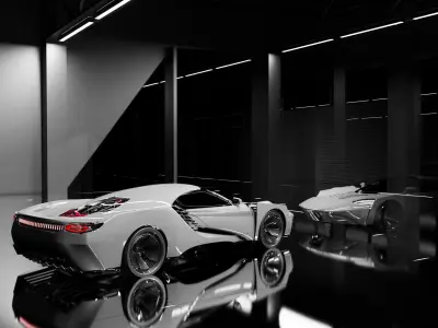 Vision R futuristic sports car 3D model