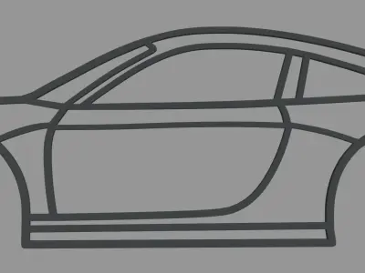 Porsche 911 2023 Wall Silhouette 3D print model