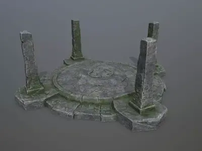 Ruin Gate Low-poly 3D model purchase