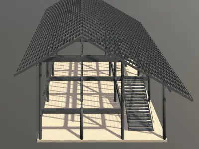 Tropical house structure 3D model