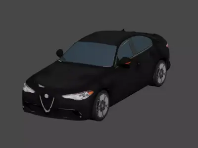 3D car model low poly - Alfa Romeo Giulia Low-poly 3D model
