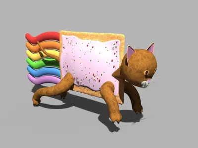 Nyan Cat Pop Tart Cat Low-poly 3D model