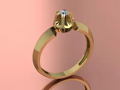 Jewelry Ring Gold Diamond 3D print model