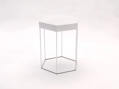 SIDE TABLE---Iron tray hexagonal and rods 3D model