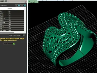 STL 3DM Women Ring Womens Ring Diamonds With Stone Model 3D print model