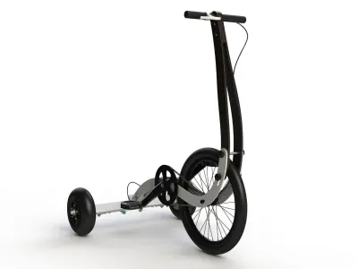 Halfbike tricycle with wheels 3D model