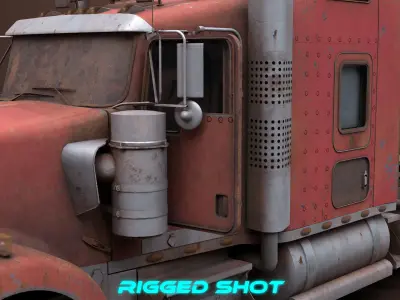 Heavy Truck 02 Chassis Old Dusty All PBR Unity UE Textures Low-poly 3D model