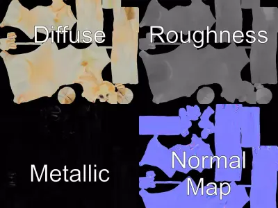 Alien Figure Anatomy model pack Low-poly 3D model