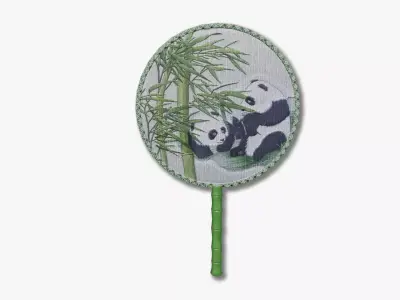Hand fan Low-poly 3D model