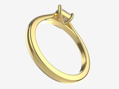 Gold Diamond Ring Jewelry 04 3D model