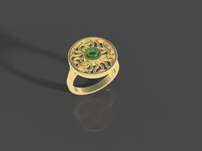 Circular Floral Jewellery Set 3D print model