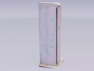 Street telephone cabinet  Low-poly 3D model