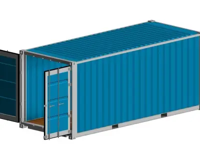 MS-07-PARAMETRIC CONTAINER 20 FEET 3D MODEL 3D model