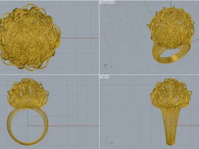 woman ring 3D print model