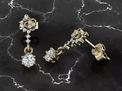 Jewelry Earring 3D print model 12